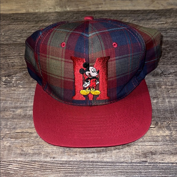 1990’s Mickey Mouse Red Plaid SnapBack - Picture 1 of 7